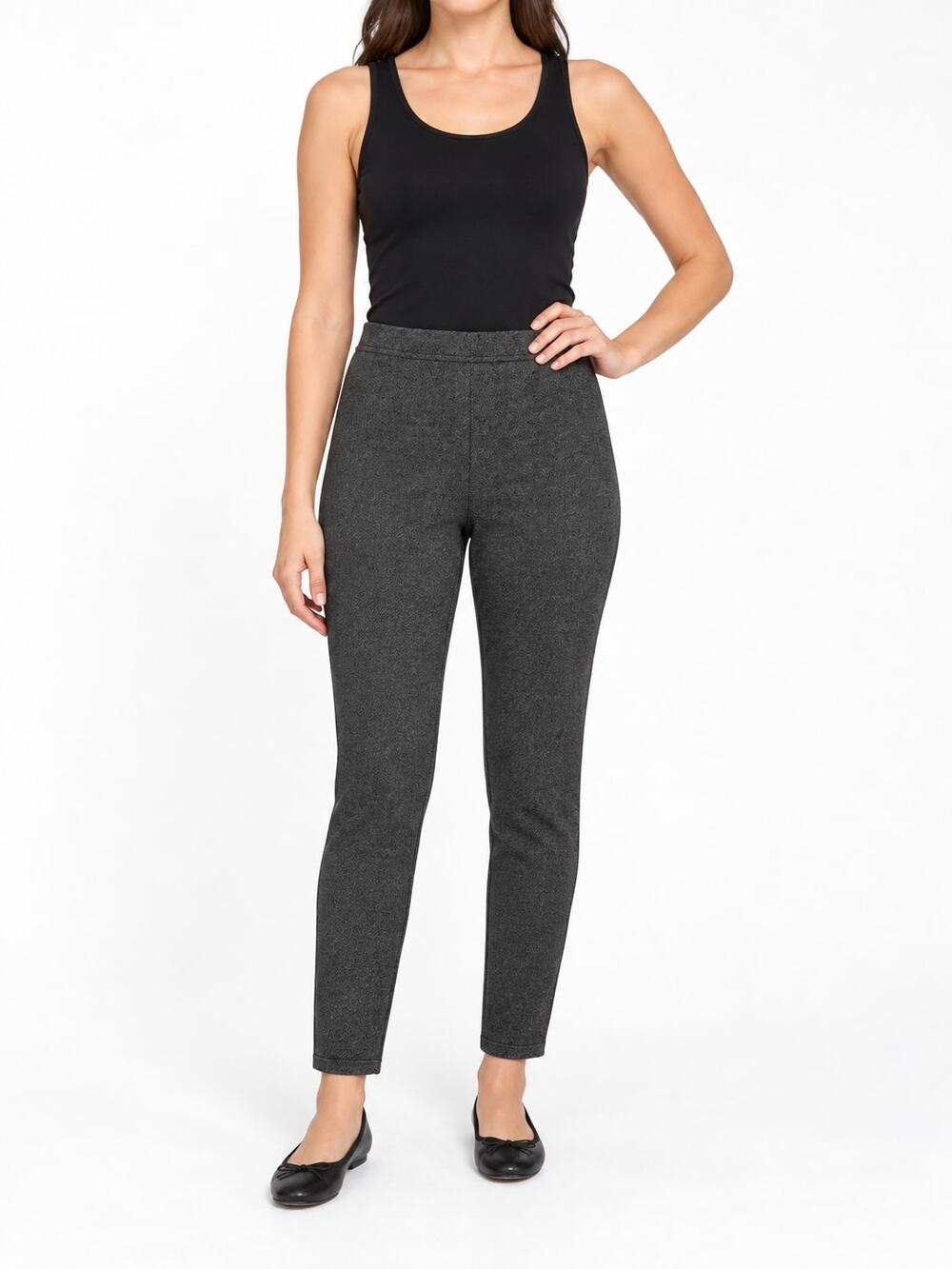 St. John Women's Textured Gray Slim Ankle Pants XS Viscose Stretch Blend Career